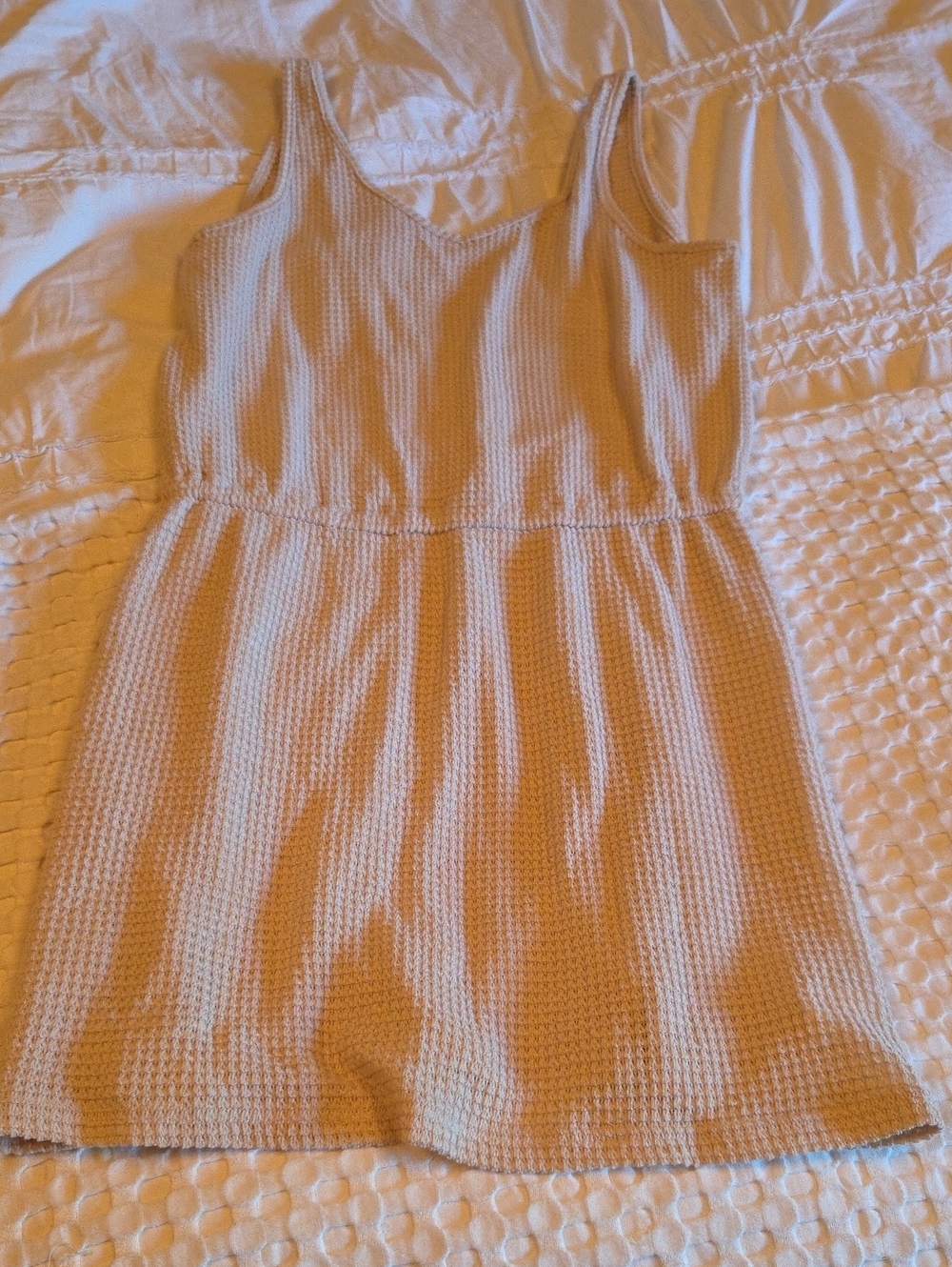 Knit Tank Mini Dress/ Coverup in Beige